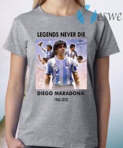 Soccer Diego Maradona Argentina Football Legend Never Die Rest In Peace T-Shirt