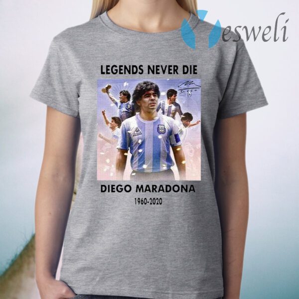 Soccer Diego Maradona Argentina Football Legend Never Die Rest In Peace T-Shirt