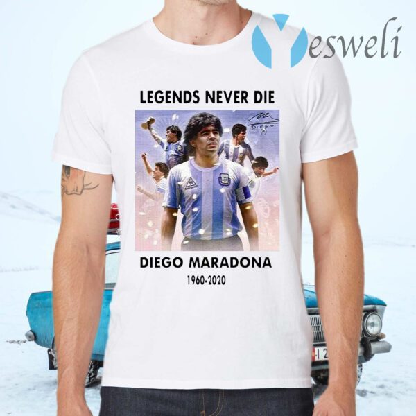 Soccer Diego Maradona Argentina Football Legend Never Die Rest In Peace T-Shirts