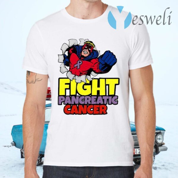 Superhero Fight Pancreatic Cancer Purple Ribbon T-Shirts