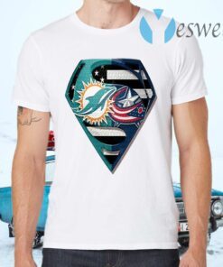 Superman Miami Dolphins vs Columbus Blue Jackets 2020 T-Shirts