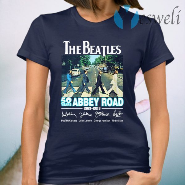 The Beatles 50 years abbey road 1969 - 2019 signature T-Shirt