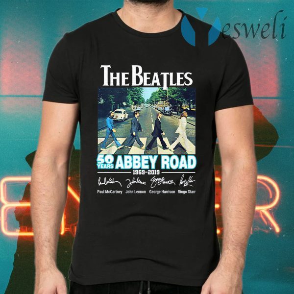 The Beatles 50 years abbey road 1969 - 2019 signature T-Shirts