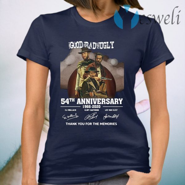 The Good The Bad And The Ugly Movie 54th Anniversary 1966 2020 Thank You For The Memories Signatures T-Shirt