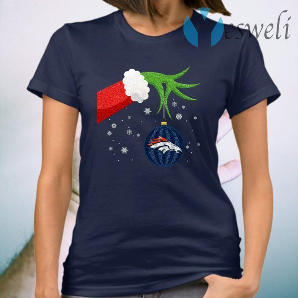 The Grinch Christmas Ornament Denver Broncos T-Shirt