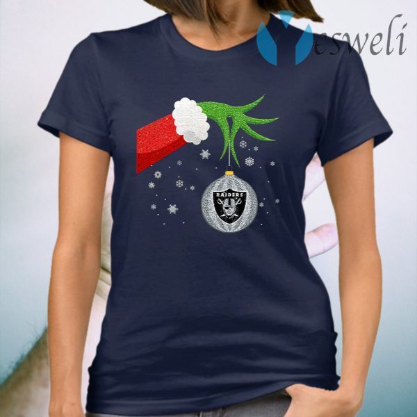 The Grinch Christmas Ornament Oakland Raiders T-Shirt