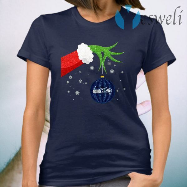 The Grinch Christmas Ornament Seattle Seahawks T-Shirt