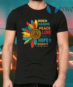 Vintage Retro Sunflower Biden Harris 2020 Peace Love Equality Hope Diversity T-Shirts
