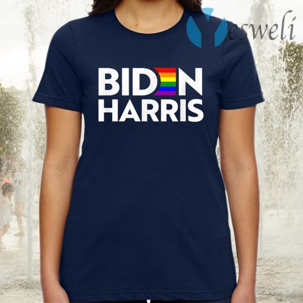 Vote Biden Harris President LGBT LGBTQ Pride Flag Joe Kamala T-Shirt