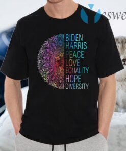 Womens Biden Harris 2020 Peace Love Equality Hope Diversity T-Shirts