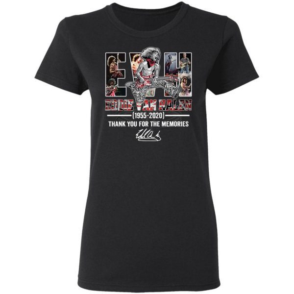 Evh Eddie Van Halen 1955 2020 Thank You For The Memories Signature T-Shirt