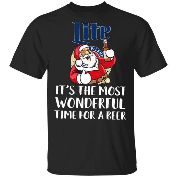 Santa Claus Drink Lite Pilsner Beer It’s The Most Wonderful Time For A Beer T-Shirt