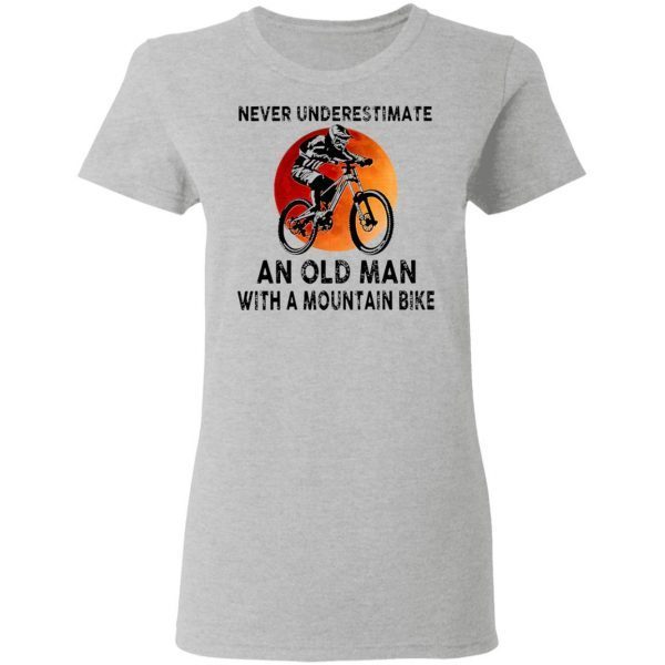 Never Underestimate An Old Man With A Moutain Bike Blood Moon T-Shirt