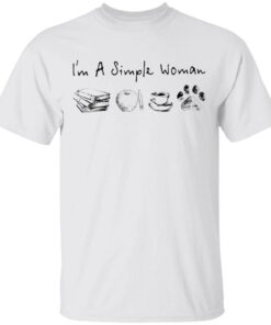 I’m A Simple Woman Book Teacher Coffee Dog Paw T-Shirt