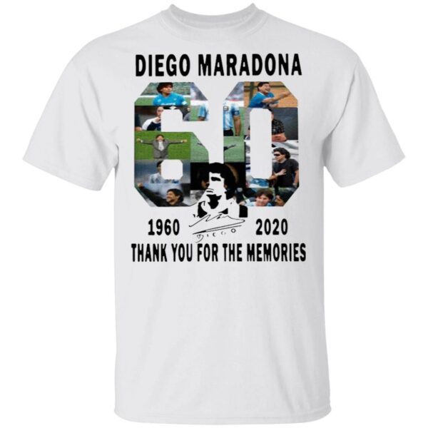 Diego Maradona 1960-2020 Thanks You For The Memories signature T-Shirt