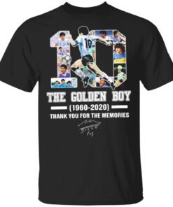 10 Diego Maradona The golden Boy 1960 2020 thank you for the memories signature T-Shirt