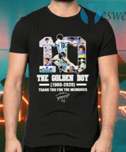 10 Diego Maradona The Golden Boy 1960 2020 Thank You For The Memories Signature T-Shirts