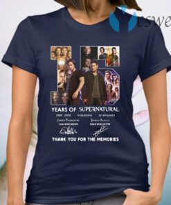 15 Years Of Supernatural 2005 2020 Thank You For The Memories Signature T-Shirt