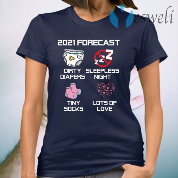 2021 Forecast Baby Expecting Pregnancy Announcement Gift T-Shirt