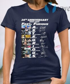 20th anniversary 2001-2021 Fast and Furious signatures T-Shirt