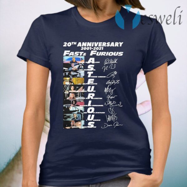 20th anniversary 2001-2021 Fast and Furious signatures T-Shirt