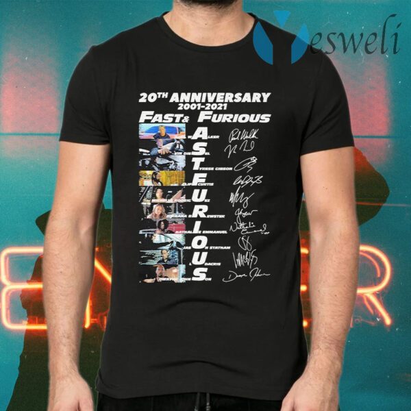 20th anniversary 2001-2021 Fast and Furious signatures T-Shirts