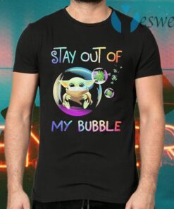 Baby Yoda face mask coronavirus Stay out of My Bubble T-Shirts