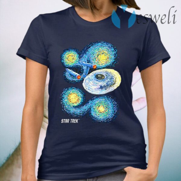Best Star Trek Series Starry Night Paint Graphic T-Shirt