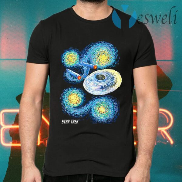 Best Star Trek Series Starry Night Paint Graphic T-Shirts