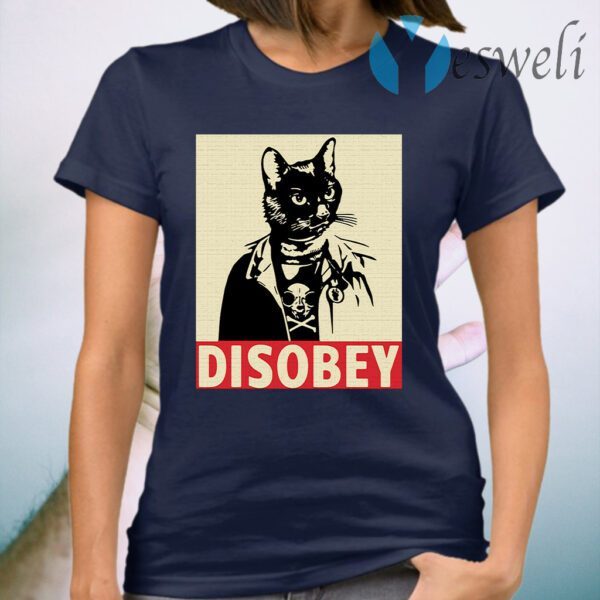 Black cat disobey T-Shirt