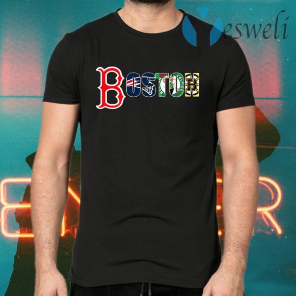 Boston sports team city Boston Red Sox New England Patriots Boston Celtics and Boston Bruins T-Shirts