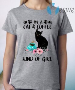 Cat And Coffe Kind Of Girl T-Shirt