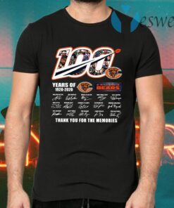 Chicago Bears 100 Years of 1920 2020 Thank You for the memories signatures T-Shirts