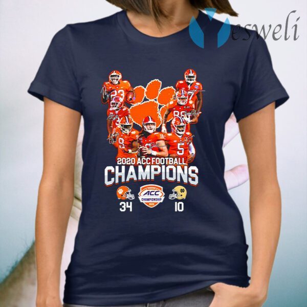 Clemson Tigers 2020 acc football Champions signatures T-Shirt