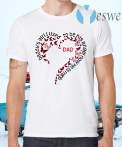 Daddy’s Girl I Used To Be His Angel Now He Is Mine Red Plaid Butterfly Heart T-Shirts