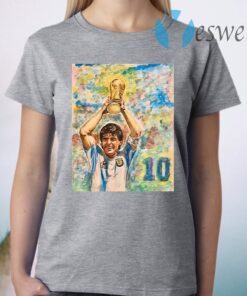 Diego Maradona 10 Legend never die champion colorful T-Shirt