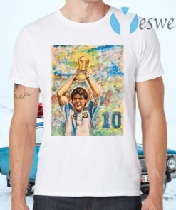 Diego Maradona 10 Legend never die champion colorful T-Shirts