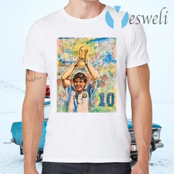 Diego Maradona 10 Legend never die champion colorful T-Shirts