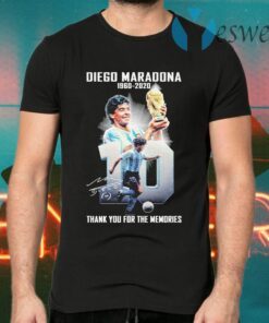 Diego Maradona 1960 2020 thank you for the memories signature T-Shirts