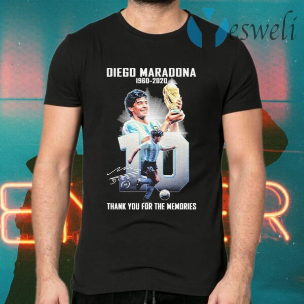 Diego Maradona 1960 2020 thank you for the memories signature T-Shirts