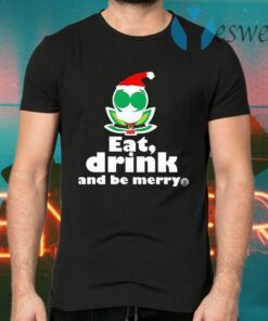 Flower Alien Santa Eat Drink And Be Merry Premium T-Shirts