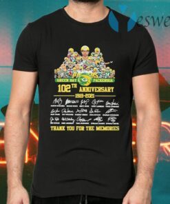 Green Bay Packersga 120th anniversary 1919 2021 thank you for the memories signatures T-Shirts