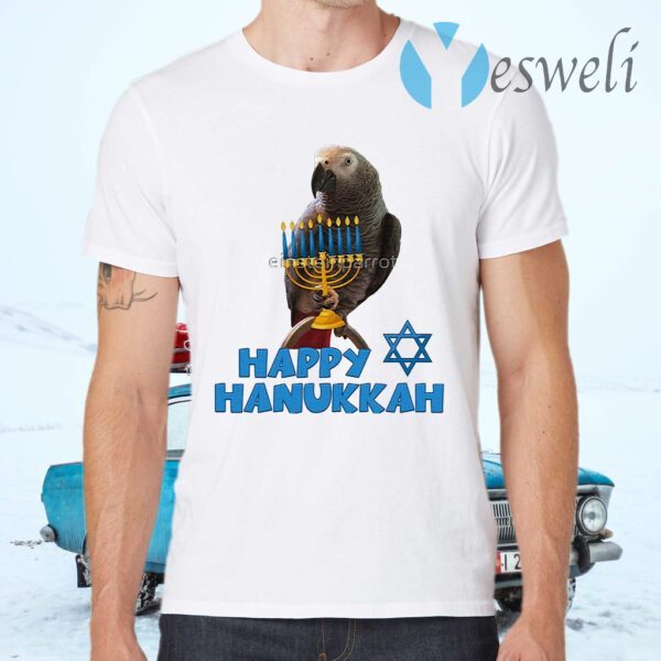 Grey parrot happy hanukkah T-Shirts