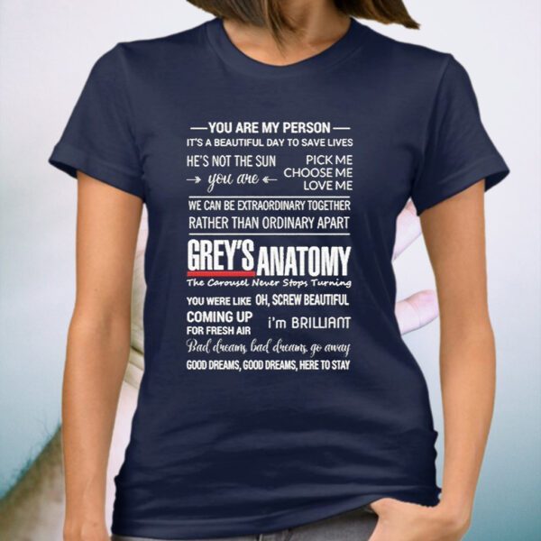 Grey’s Anatomy You are My Person he’s not the sun T-Shirt