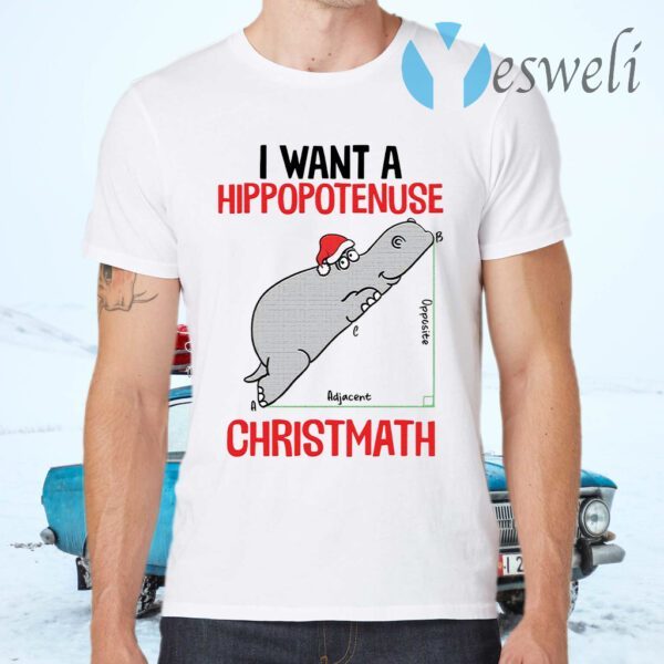 I want a Hippopotenuse Christmath Christmas T-Shirts