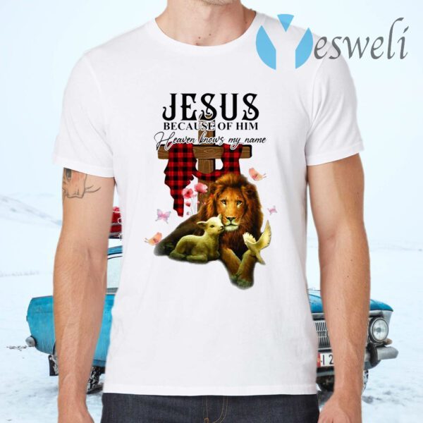 Jesus Because Of Him Heaven Knows My Name T-Shirts