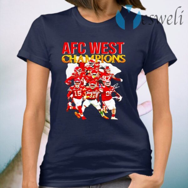 Kansas city chiefs afc west champions signatures T-Shirt