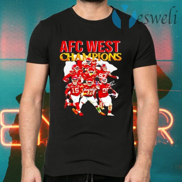 Kansas city chiefs afc west champions signatures T-Shirts