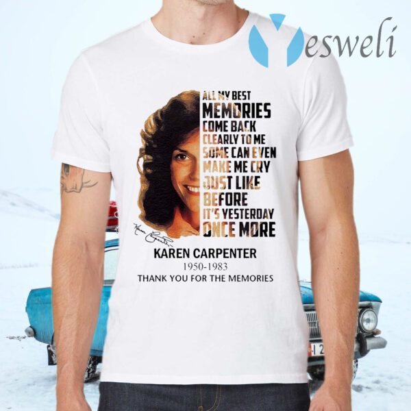 Karen Carpenter 1950 1983 thank you for the memories signature T-Shirts