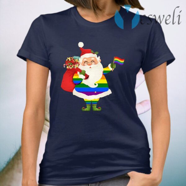 LGBT Rainbow Santa Claus Funny Christmas T-Shirt